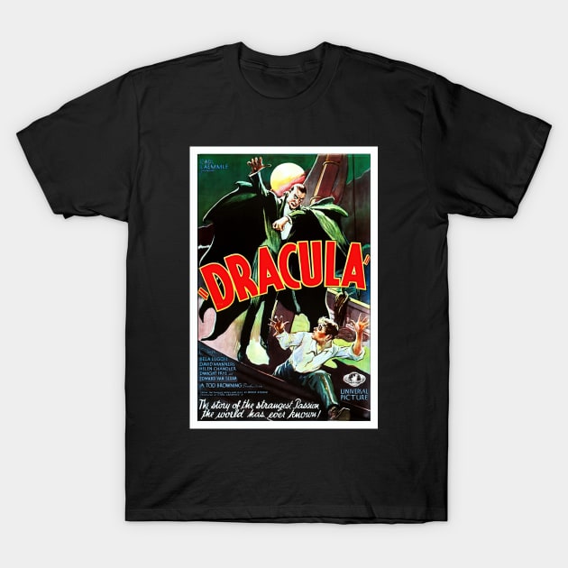 Digitally Restored Original Dracula Movie Poster with Bela Lugosi T-Shirt by vintageposterco